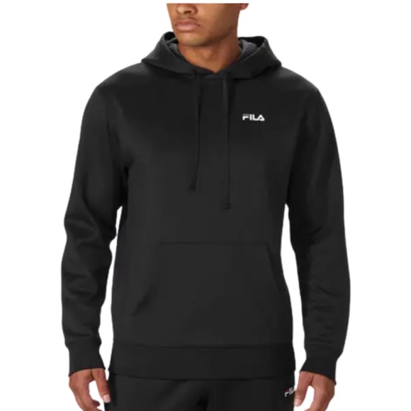 Fila Men’s Performance Pullover Sweatshirt Activewear Hoodie Size XXL Black NWT - Picture 3 of 15